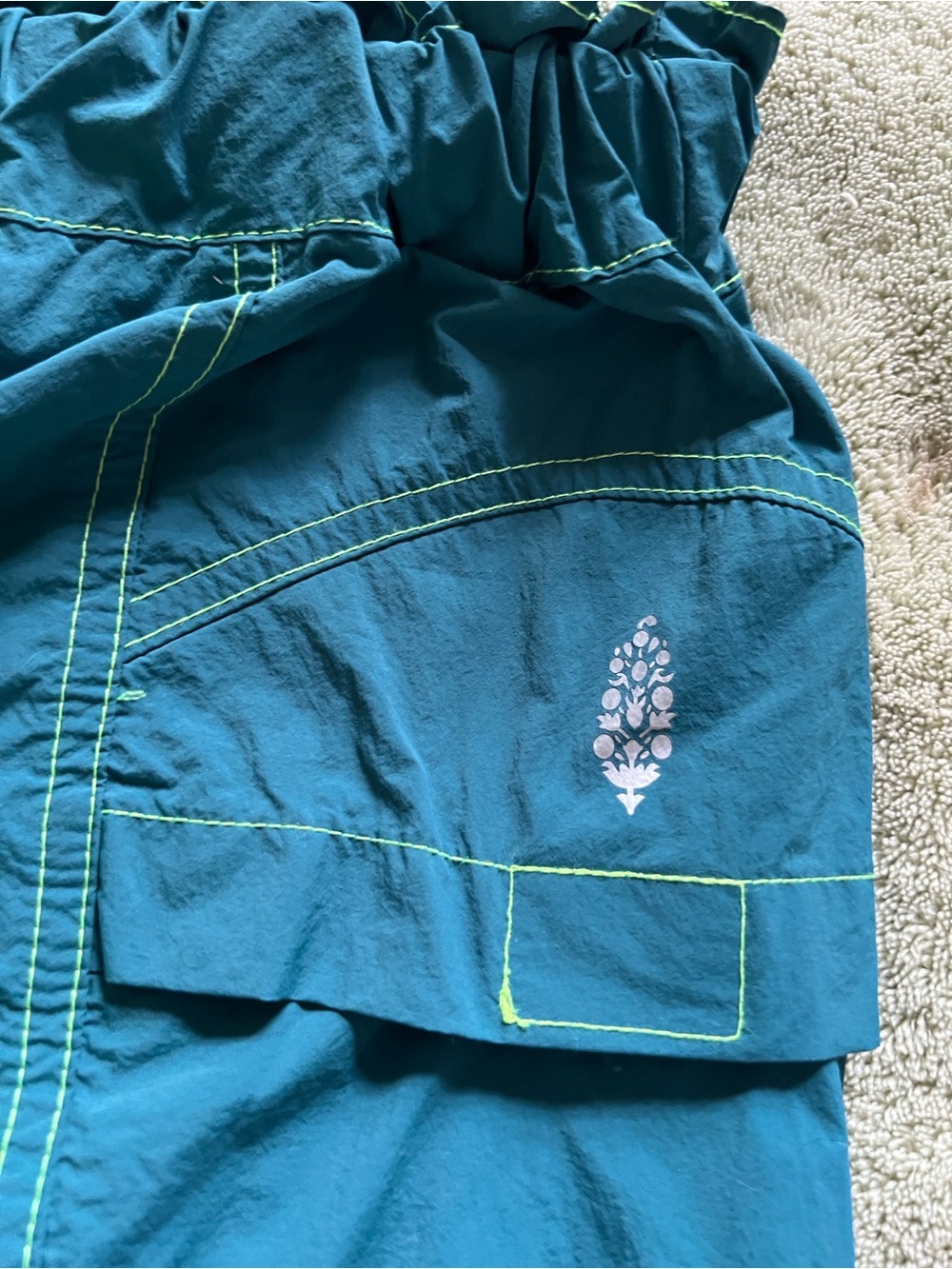 Free People FP Movement In The Wild Hiking Cargo Pants Teal Turquoise - Picture 7 of 12